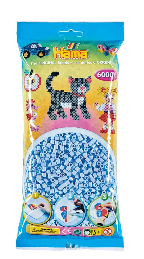 Hama Perler  6000 stk Pastel Isblå Midi (205-97)