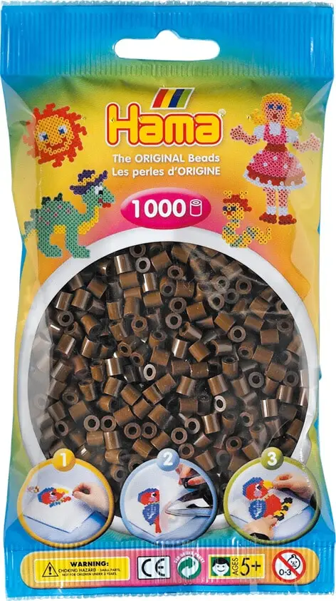 Hama Perler - 1000 stk brun - Midi (207-12)