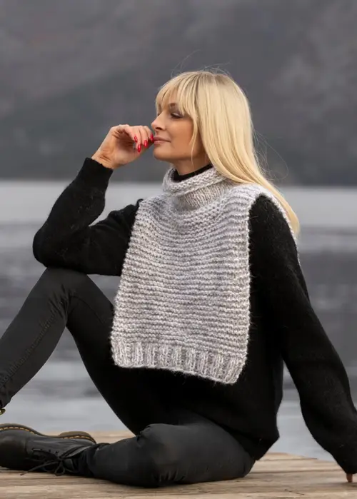 &quot;Tikk&quot; Hals i dobbelt garn - Viking Design 2033-2 Kit - Dame - Viking Alpaca Bris, fra Viking