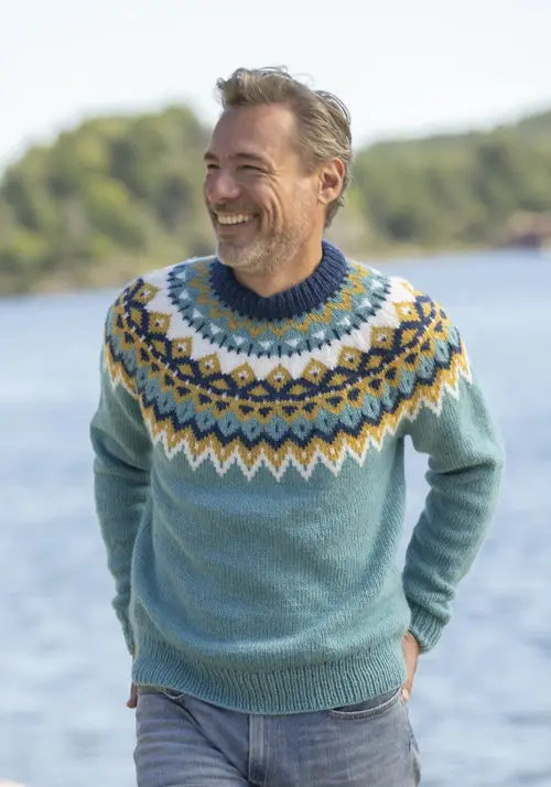 &quot;Kraft&quot; genser- Viking Design 2329-1B Kit - XS-XXL - Viking Wool, fra Viking