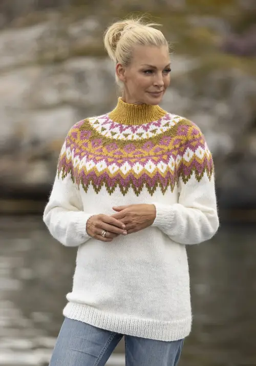 &quot;Kraft&quot; genser- Viking Design 2329-1C Kit - XS-XXL - Viking Wool, fra Viking