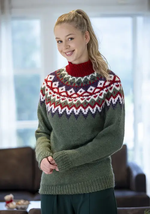 &quot;Kraft&quot; genser- Viking Design 2334-3A Kit - XS-XXL - Viking Wool, fra Viking