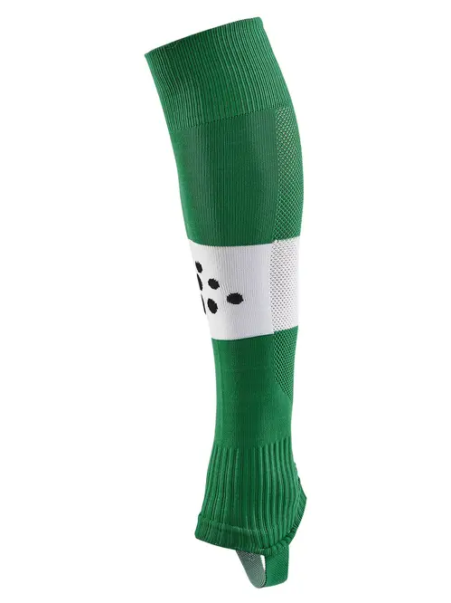 Craft - Pro Control Stripe W-O Foot Socks JR - Team Green/White Onesize