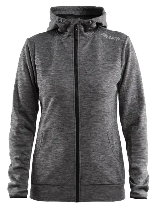 Craft - Leisure Full Zip Hood Kvinder - Darkgrey Melange XS