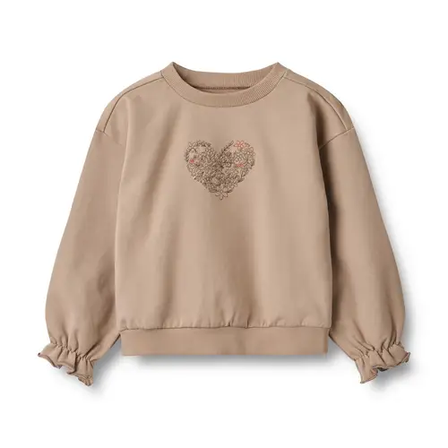 Wheat Sweatshirt Nelly Embroidery - Wheat - Bluser - GladeRollinger.dk