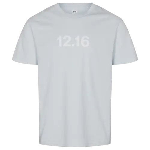 Twelve Sixteen T-Shirt 100% Økologisk Bomuld  12.16 logo Lys blå - Medium