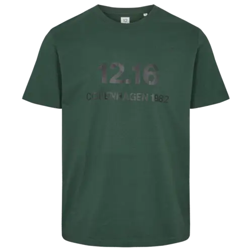 Twelve Sixteen T-Shirt 100% Økologisk Bomuld 12.16 logo Olive - XS / Green