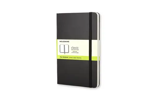 Notesbog Moleskine large sort m/240 blanke ark hard cover