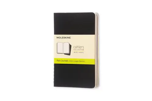 Notesbog Moleskine pocket cahiers sort 3 stk m/64 blanke ark