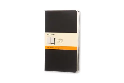 Notesbog Moleskine l cahiers sort 3 stk m/80 linjerede ark