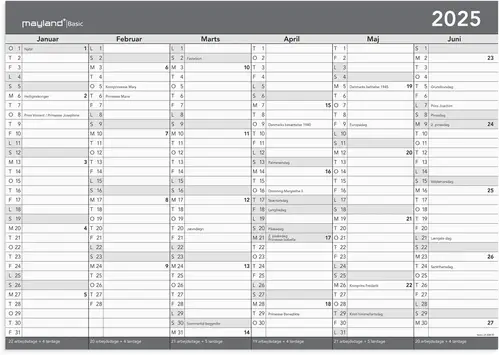 Mayland Kontorkalender basic 2025 a2