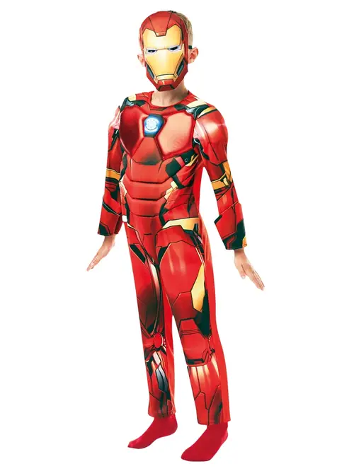 Iron Man Deluxe kostume med maske str. 3-4 år