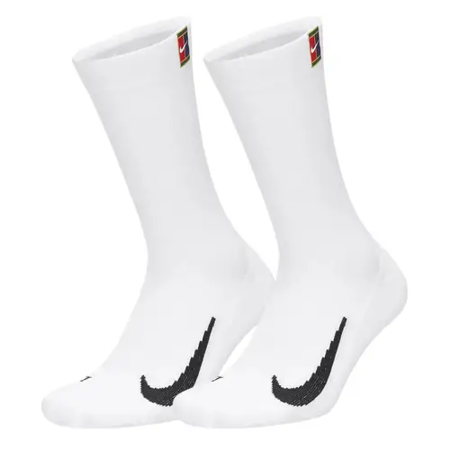 Nike Court Multiplier Cushioned Crew Socks 2-Pack White