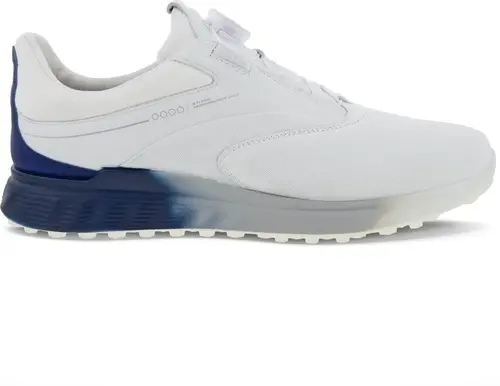 Ecco S-Three (2023) BOA Vandtætte Herre Golfsko Uden Spikes - White/Blue Depths/Bright White - Str. 44 Normal