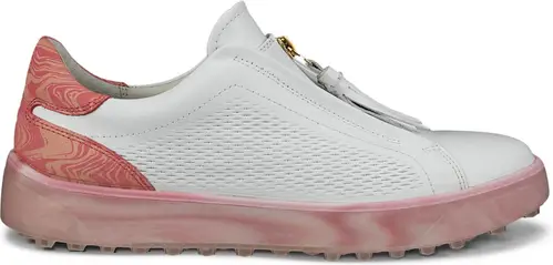 Ecco Tray Dame Golfsko Uden Spikes - Bright White/Bubble Gum - Str. 39 Normal