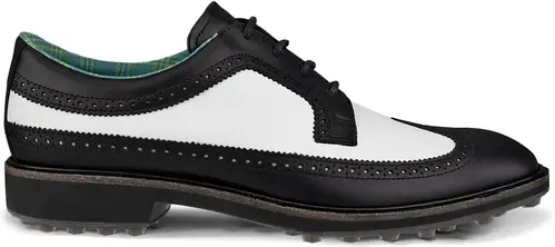 Ecco Classic Hybrid (Kiltie Version) Vandtætte Herre Golfsko Uden Spikes - Black/White - Str. 46 Normal