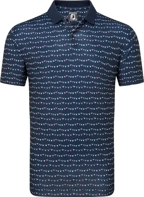 Footjoy Flag Banner Print Herre Poloshirt - Navy - Str. S