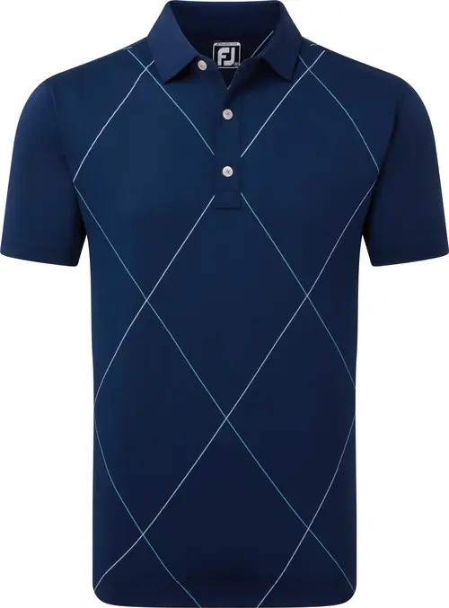 Footjoy Raker Print Lisle Herre Poloshirt - Navy - Str. S