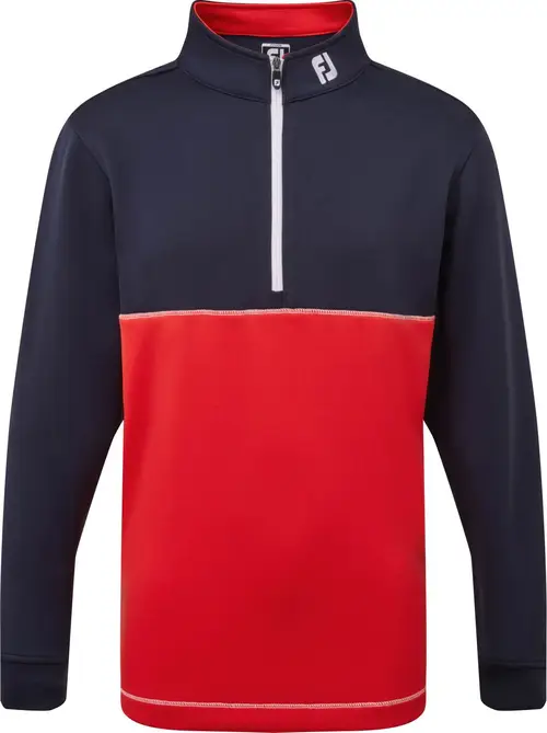 Footjoy Colour Block Chill-Out Junior Pullover - Navy And Bright Red With White - Str. S