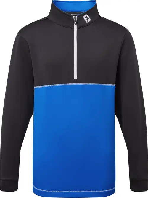 Footjoy Colour Block Chill-Out Junior Pullover - Black And Cobalt With White - Str. M