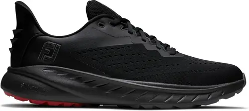 Footjoy Flex XP (2023) Vandtætte Herre Golfsko Uden Spikes - Black/Red - Str. 44 1/2 Normal