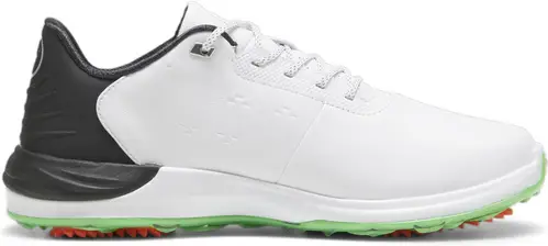 Puma Phantomcat Nitro Plus Vandtætte Herre Golfsko Med Spikes - Puma White/Puma Black/Fluro Green Pes - Str. 45 Normal