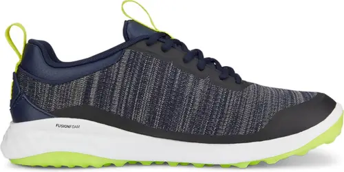 Puma Fusion Pro Vandtætte Herre Golfsko Uden Spikes - Puma Navy/Puma Silver/Lime Smash - Str. 40 1/2 Normal