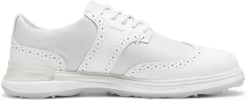 Puma Avant Wingtip Vandtætte Herre Golfsko Uden Spikes - Puma White/Feather Gray - Str. 44 1/2 Normal