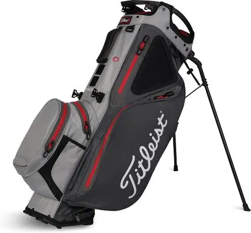 Titleist Hybrid 14 StaDry Vandtæt Bærebag - Charcoal/Grey/Red