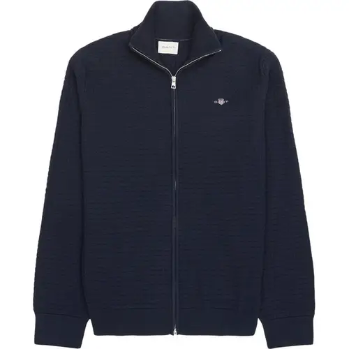 Gant - Cotton Textured Zip Cardigan