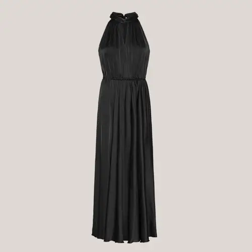 Ava maxi long dress, lang sort cocktail kjole