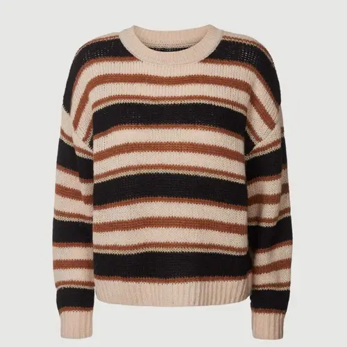 Terry Jumper, strik bluse i brune og sorte striber