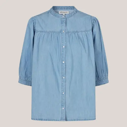 NickyLL Shirt 3/4, denim skjorte med 3/4 ærmer