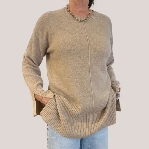 Natana knit sweater, strik bluse med fine detaljer