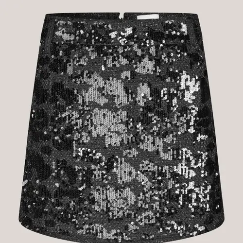 Flakes mini skirt, kort nederdel med palietter i sort