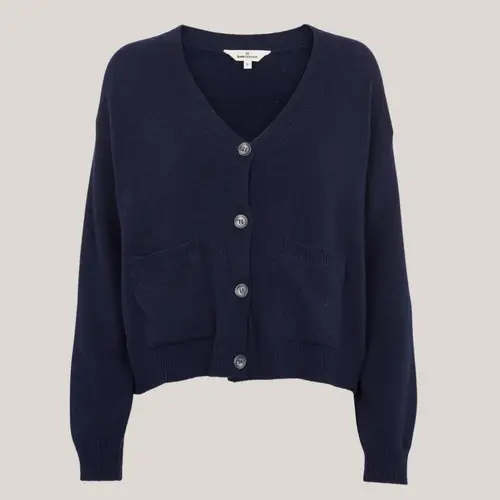 Lise Pocket cardigan navy blue, blå strikket cardigan