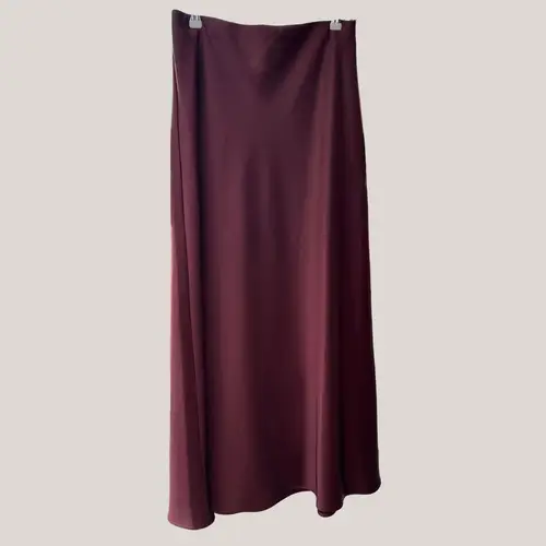 GHN4IBA long skirt, lang satin nederdel i bordeaux