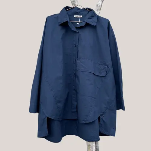 Tokyo 10356 shirt, oversized skjorte i navy