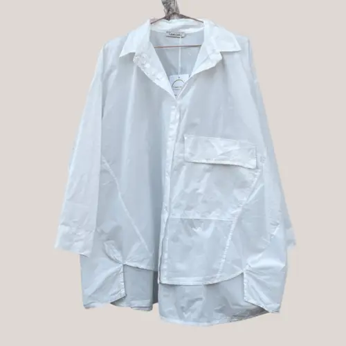 Tokyo 10356 shirt, oversized skjorte i hvid