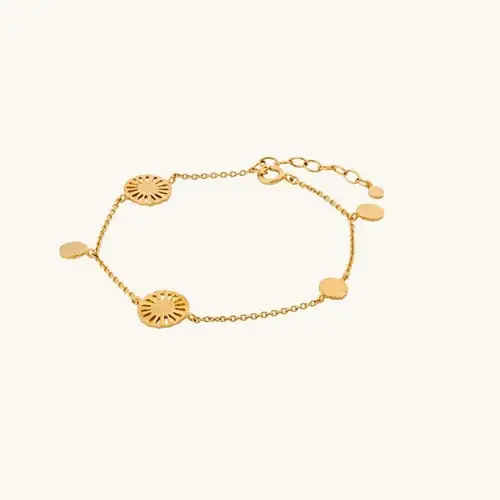 Starlight Bracelet golden, armbånd med blomsterplader forgyldt