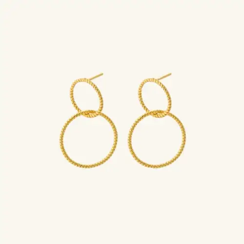 Double Twisted Earrings golden, twistede hoops forgyldte