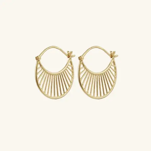 Daylight Earrings golden, øreringe i halvcirkel forgyldt