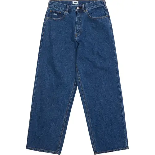 Obey Bigwig Baggy Jeans Denim Stone Wash