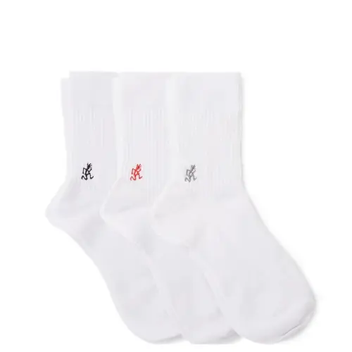 Gramicci 3-pack Basic Crew Socks White