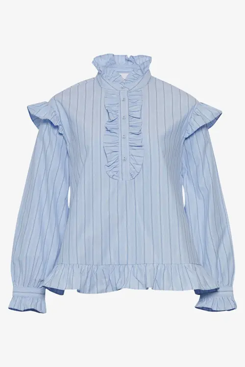 Sally Blouse Light Blue Stripe XS