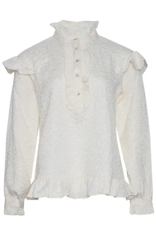 Reno Ruffle Blouse Creme XS