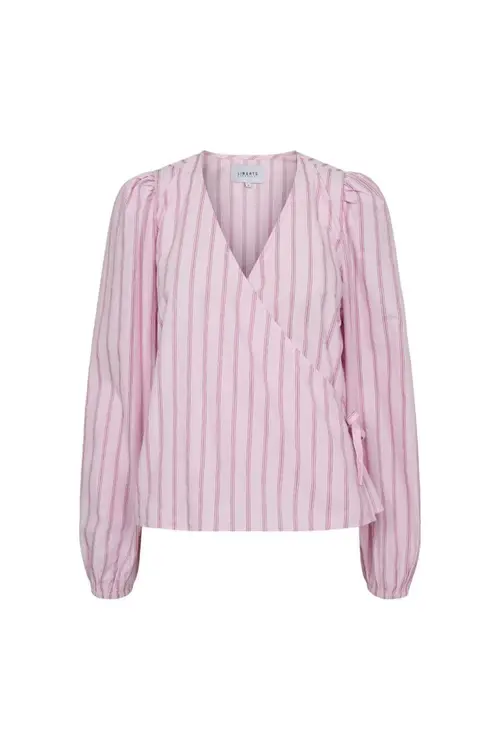 Pianna Wrap Blouse Pink Stripe XS