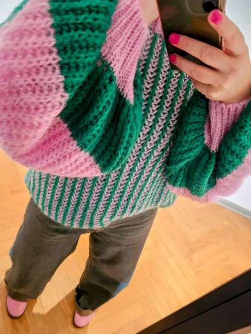 Liana Knit Sweater Green Bubblegum XS/S