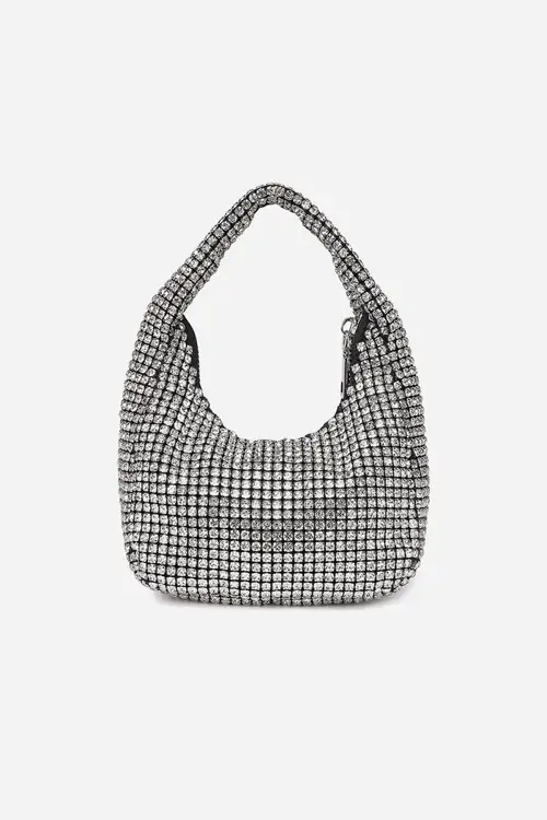 Cilla Sequin Bag Silver Højde: 10 cm - Bredde: 16 cm - Dybde: 6 cm