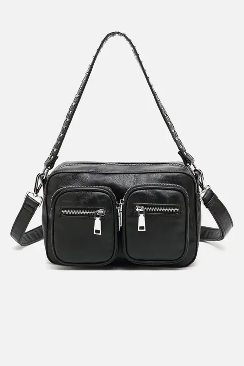 Celina Bag Black Leather Look Højde: 15 cm - Bredde: 25 cm - Dybde: 7 cm